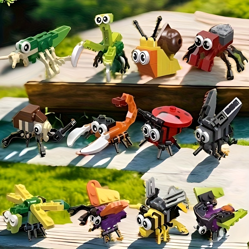 12pcs Insect Small Animals Building Blocks Assembly Puzzle Set