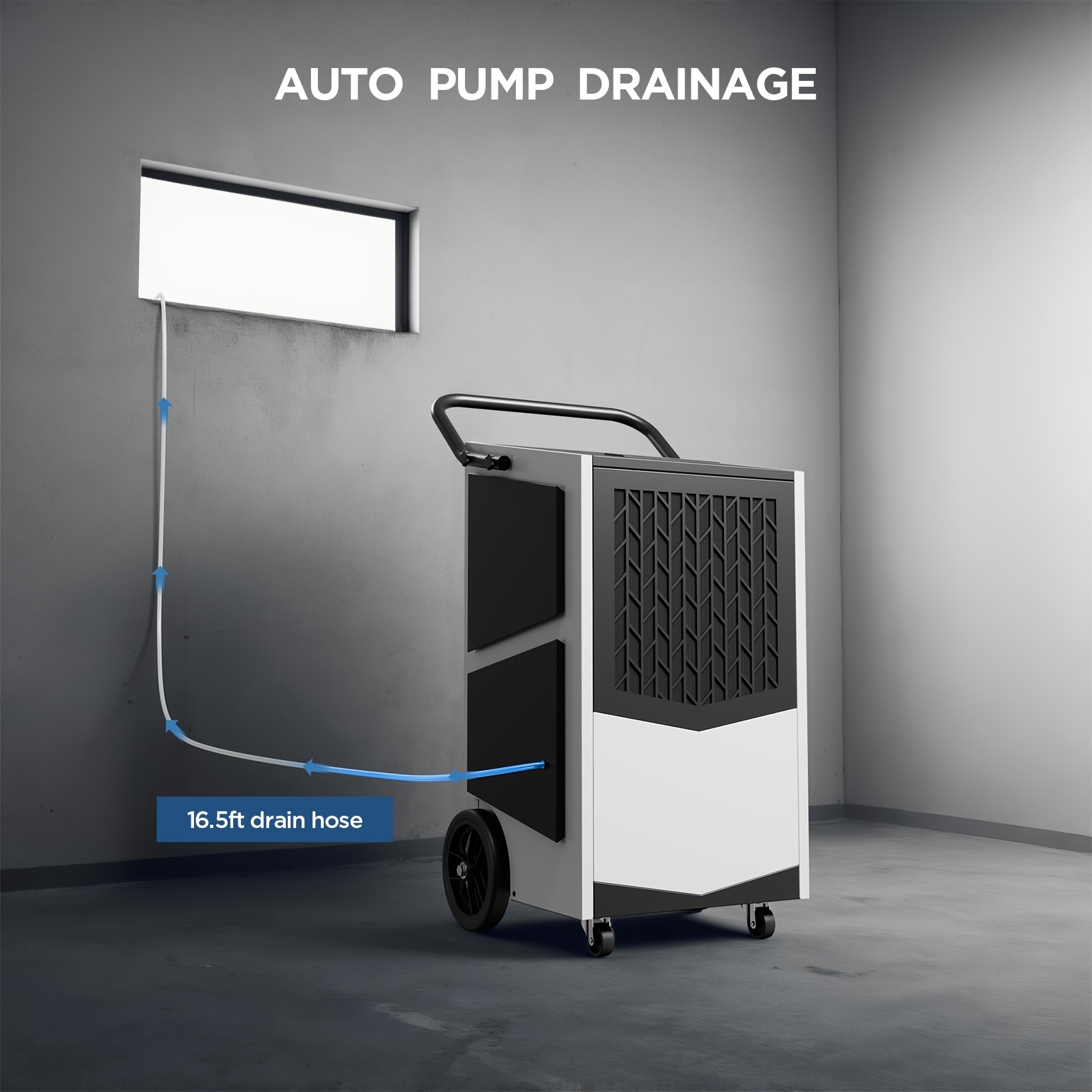 250 pint basement dehumidifier with pump drain hose for basements 8000  grade dehumidifiers 24h timer continuous dehumidification Product details 2