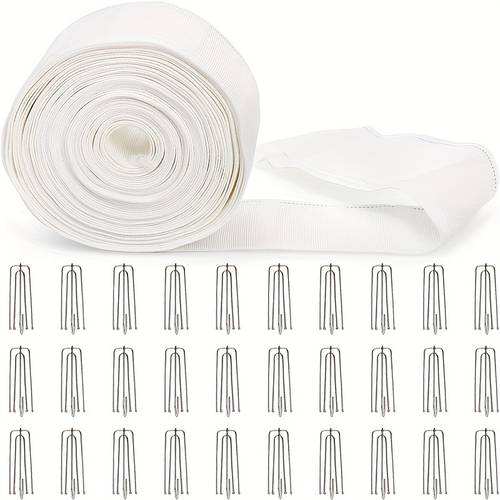 meter curtain fabric with 30 metal hooks