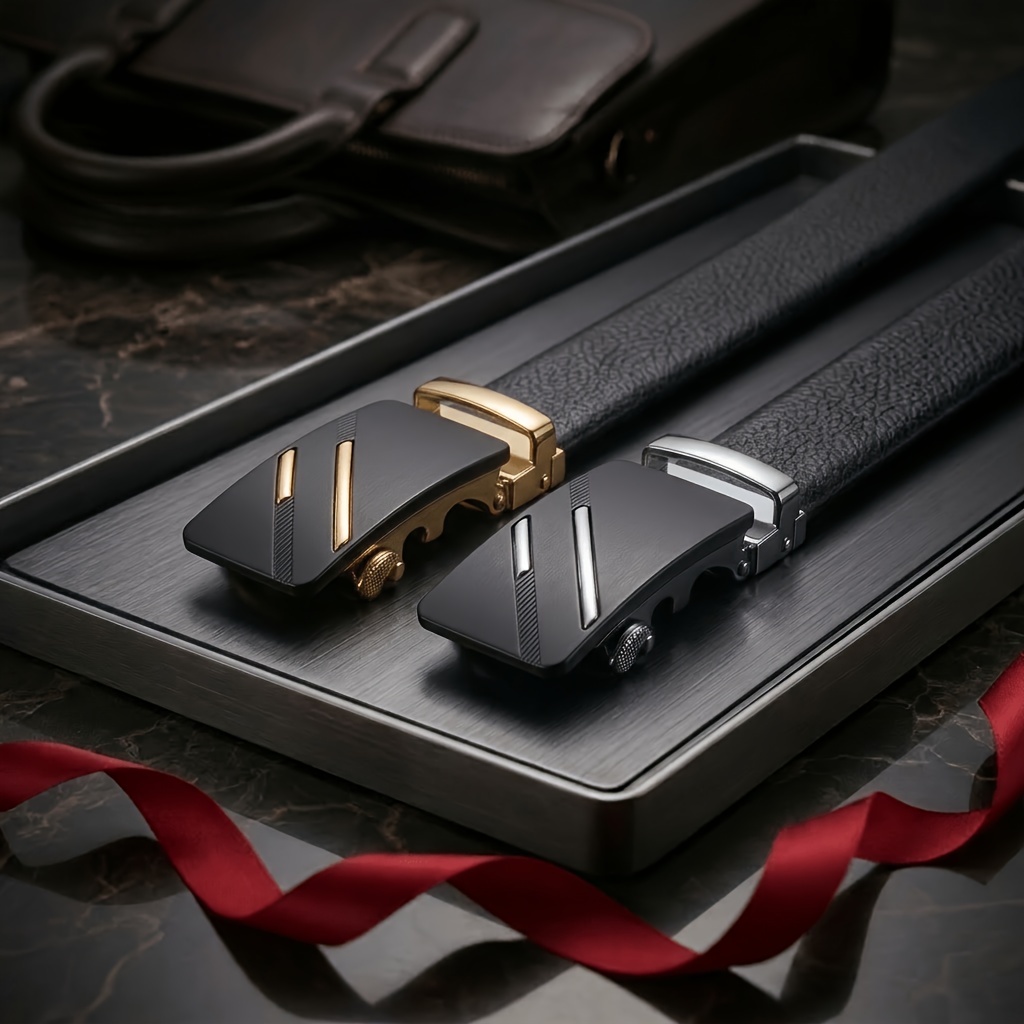 Men's High-Quality Split Leather Belt, Adjustable Length