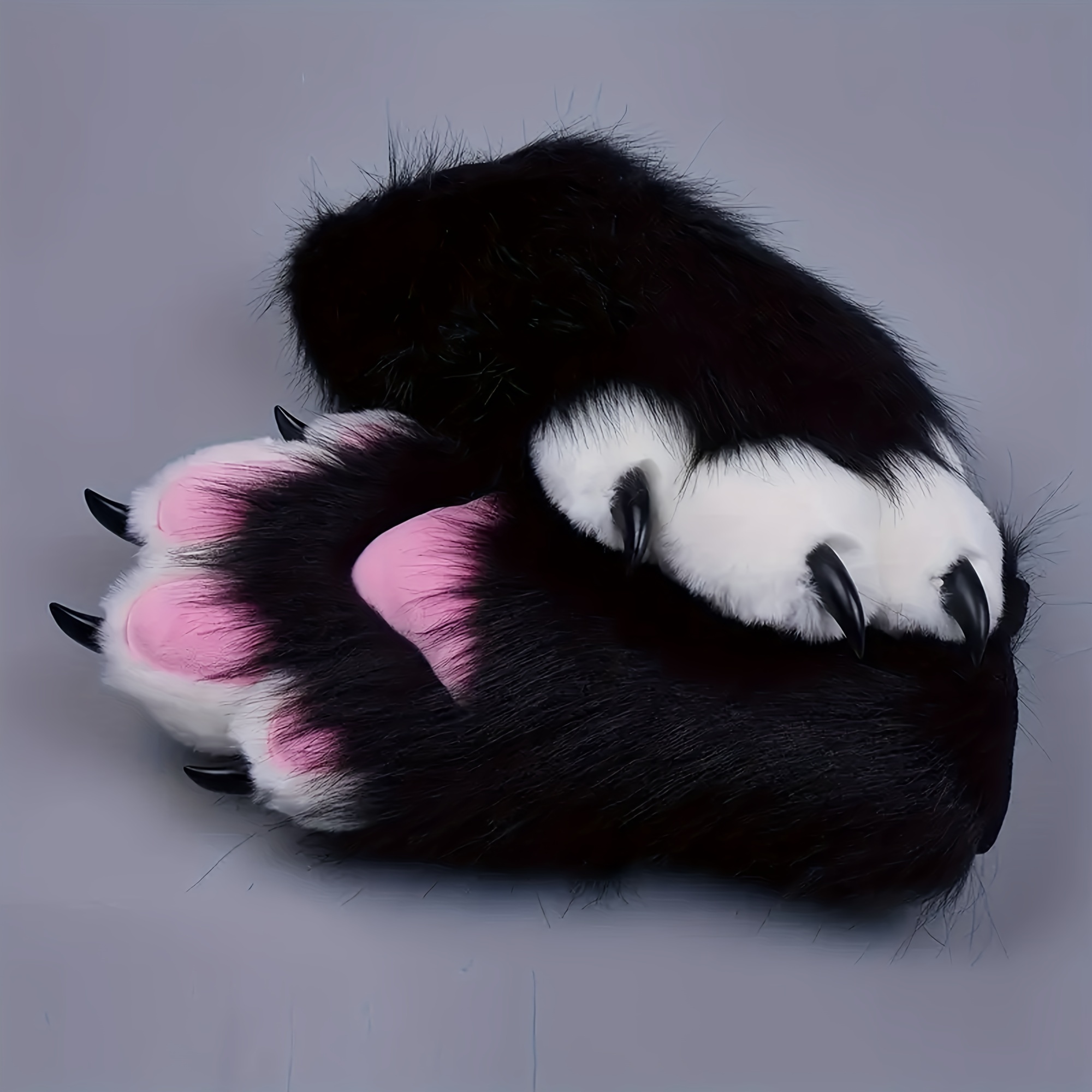 TEMU 1 Pair Of Plush Animal Claw Gloves Anime Role-playing Festival Gifts Wearable Animal Role-playing Accessories Christmas Halloween Party Dance