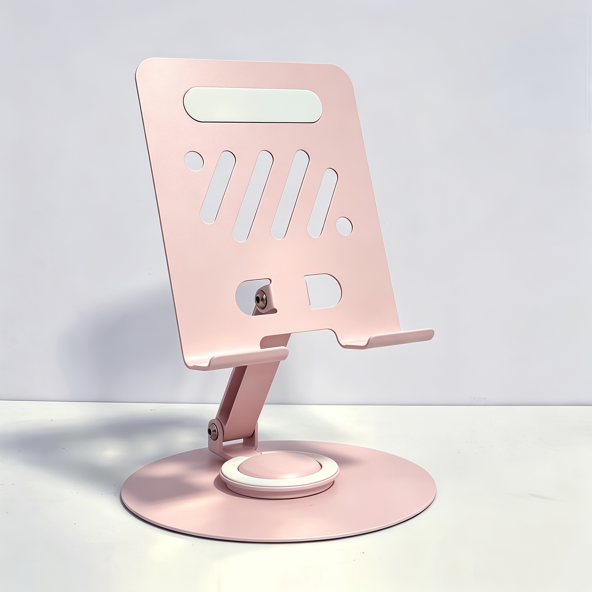 TEMU Adjustable Metal Tablet Stand With Multi- Adjustable 360° Rotation, Non-slip Holder For Desk Features An With Extra-large Panel, Foldable Tablet
