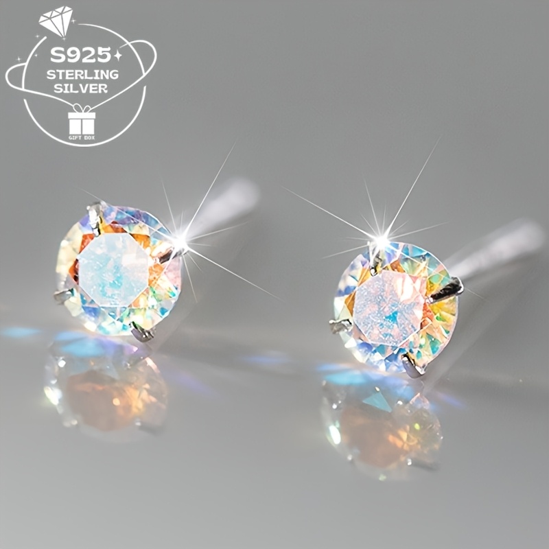 

A Pair Of Colored Earrings 925 Silver For Women, Suitable For Parties And Gifts.