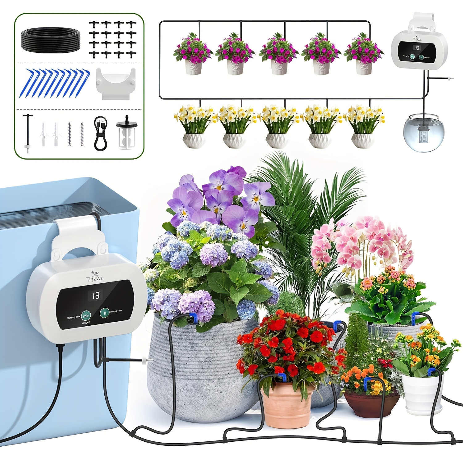TEMU Automatic Indoor Watering System For Potted Plants - Self Watering Schedule Timer, Usb-powered