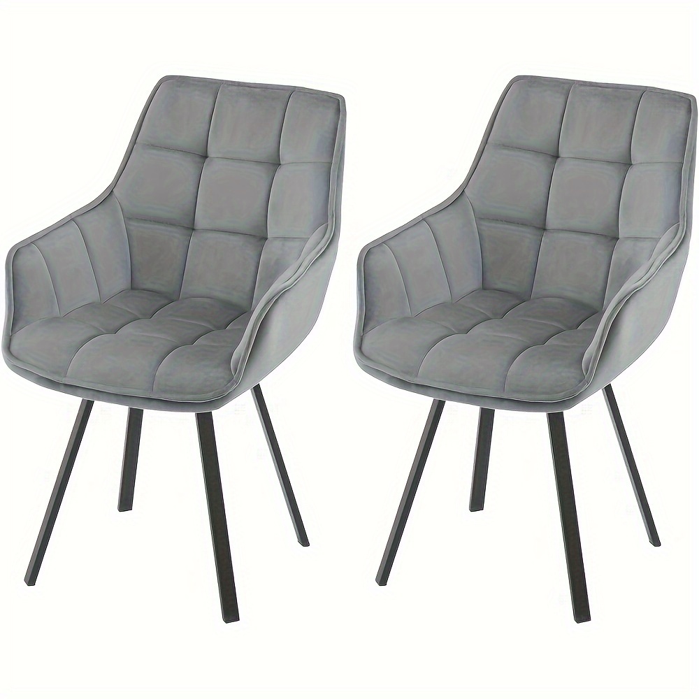 2pcs Swivel Chair, Swivel Chair, Kitchen Chair, Dining Chair With Armrest Backrest, Armchair Swivel Chair, Comfortable And Modern, With Metal Feet