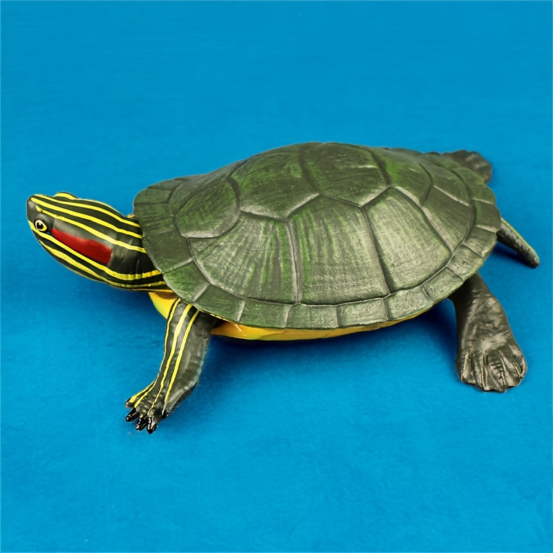 TEMU Realistic Red-eared Slider Model - Solid Collectible Reptile Figure With Texture, For Terrarium Diorama & Reptile Hobbyists, Educational Replica