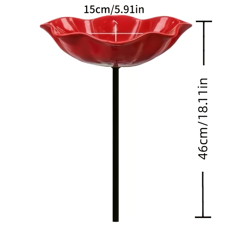 TEMU 1pc 3d Outdoor Bird Bath, Bird Bowl, Suitable For Garden, Weather-resistant Wild Bird Bath Device, Used For Courtyard Or Terrace Decoration