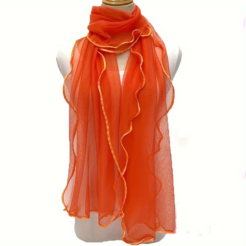 

Monochrome Edge Scarf Thin Breathable Shawl Casual Sunscreen Head Wrap For Women