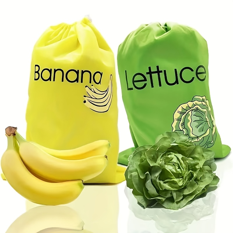 1pc rectangle polyester supermarket home banana   keeping storage bag reusable fruit vegetable freshness aluminum film bag food safety salad preservation box details 7