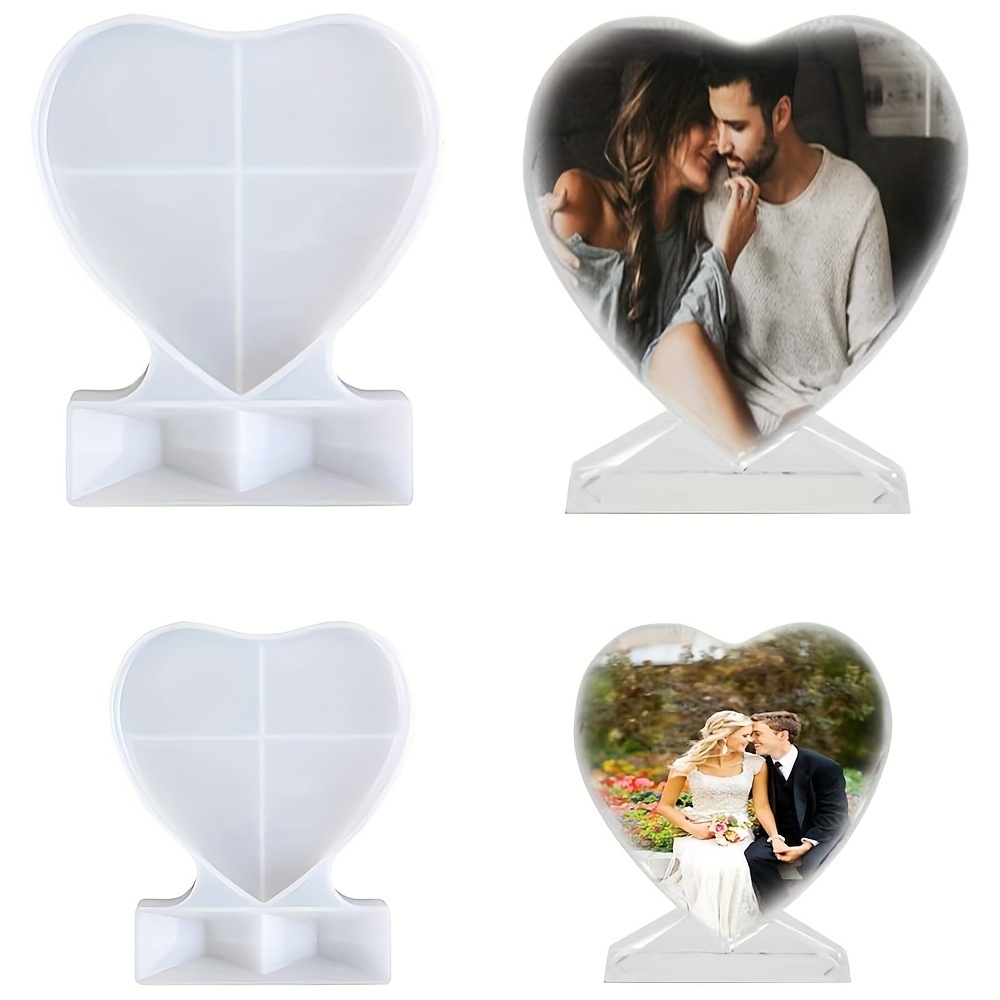 

2 Sizes Resin Molds Heart-shaped Photo Frame Mold, Diy Personalized Photo Silicone Tool, For Making Souvenir Handmade Crafts Home Decoration