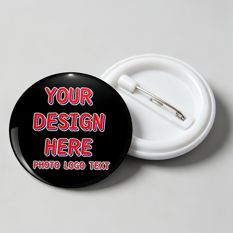 TEMU Custom Badge - Personalize With Your Text, Photos, Or Images - Great For Promotions, Work Events, Birthdays - Elegant Accessory For Bags, Hats,