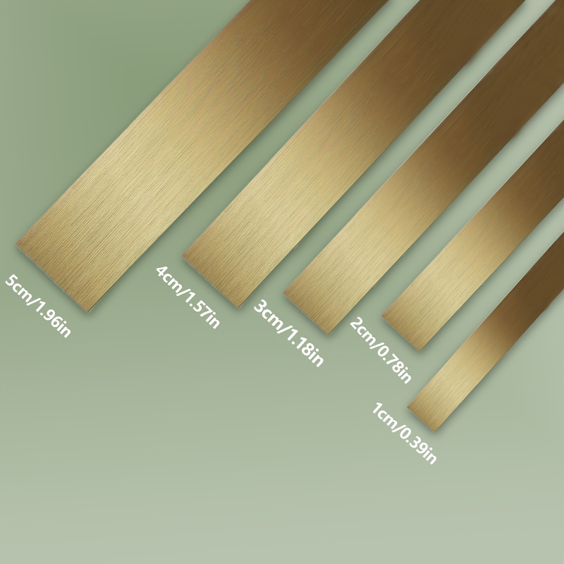TEMU [modern Matte Steel Strip] 1 Roll Matte Stainless Steel Decorative Strip | Peel And Stick Adhesive Backing, No Tools Needed - Modern Metallic