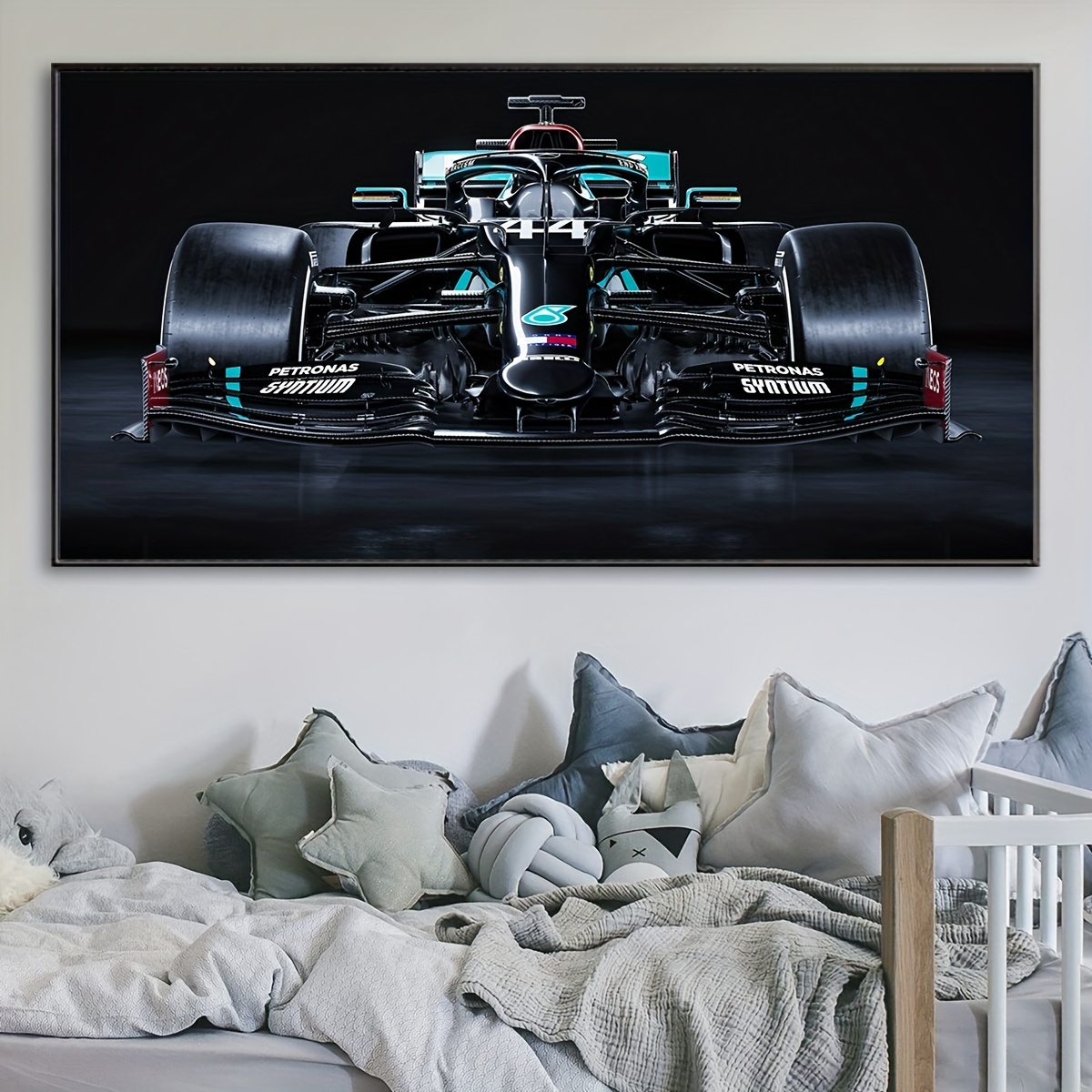 

1pc Unframed Canvas Poster, Formula Racing Car Painting, Canvas Wall Art, Artwork Wall Painting For Gift, Bedroom, Office, Living Room, Cafe, Bar, Wall Decor, Home And Dormitory Decoration