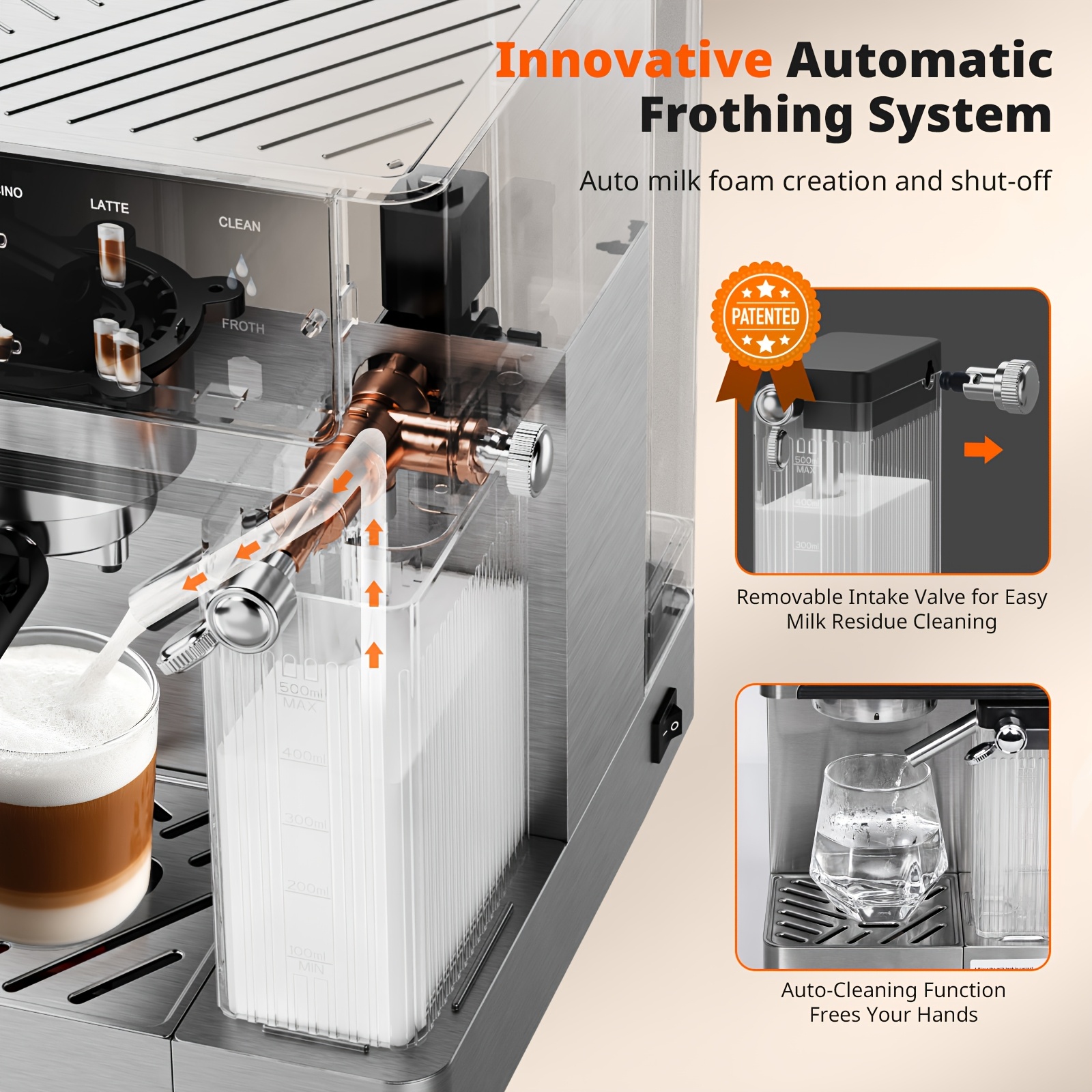20-bar 3-in-1 espressomachine met automatische melkschuimer
