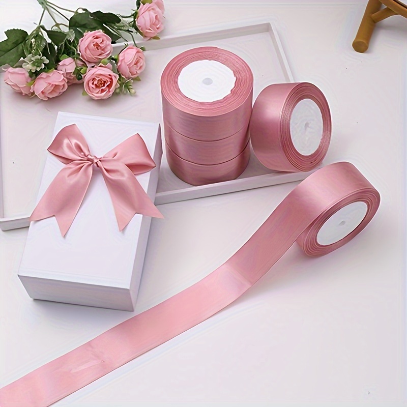 

5pcs Pink Satin Ribbon Rolls, 1.5 Inches Width, For Diy Crafts, Gift Wrapping, Wedding Party Bowknots, Jewelry Display & Packaging, Art Supplies, Sewing Accessories