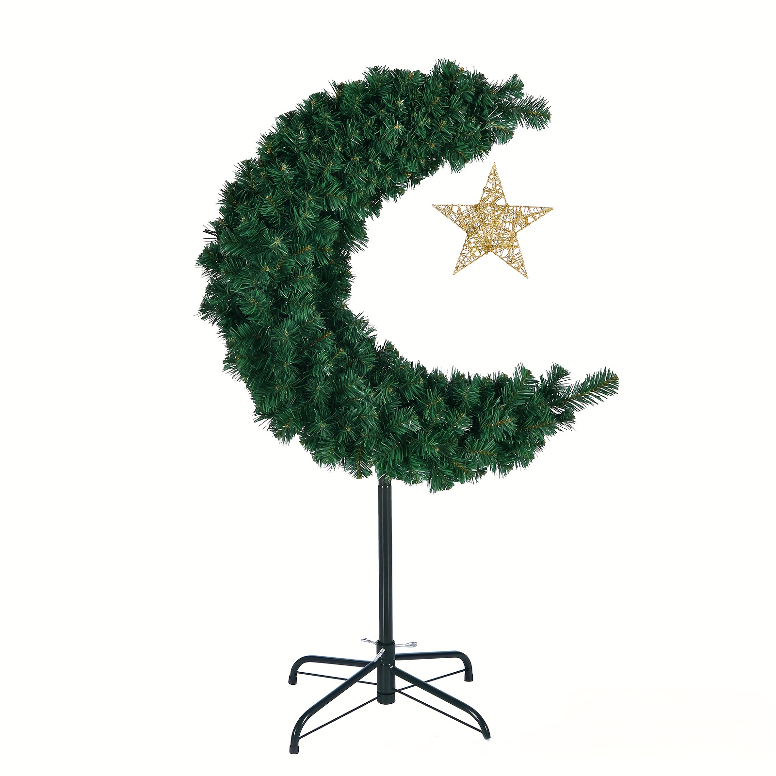   festival decoration tree with golden ornaments star pvc   party centerpiece for eid al fitr ramadan kareem and home decor moon decor