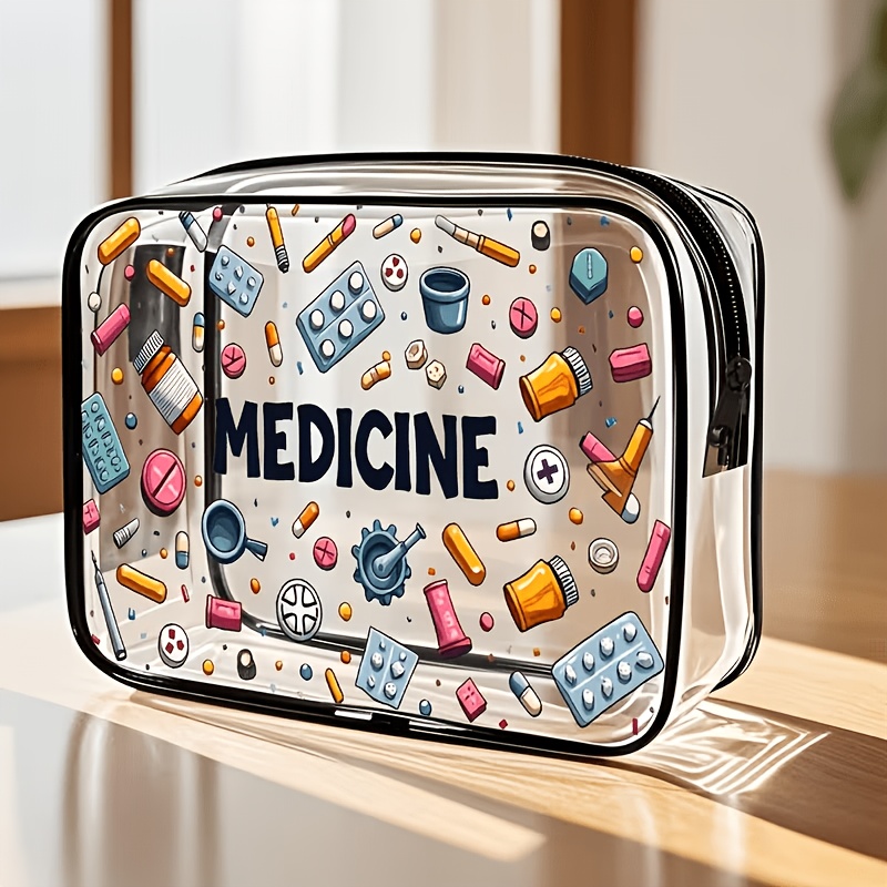 TEMU A Large-capacity Pvc Toiletry Bag With Zipper Closure - High- Toiletry Storage Pouch - As A Gift - Holiday Gift For - Portable And Easy-to-