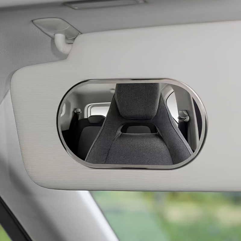 TEMU An Oval Car Sun Visor Hd Mirror Stainless Steel Makeup Mirror Paste-type Car Interior Rearview Mirror -proof Hd