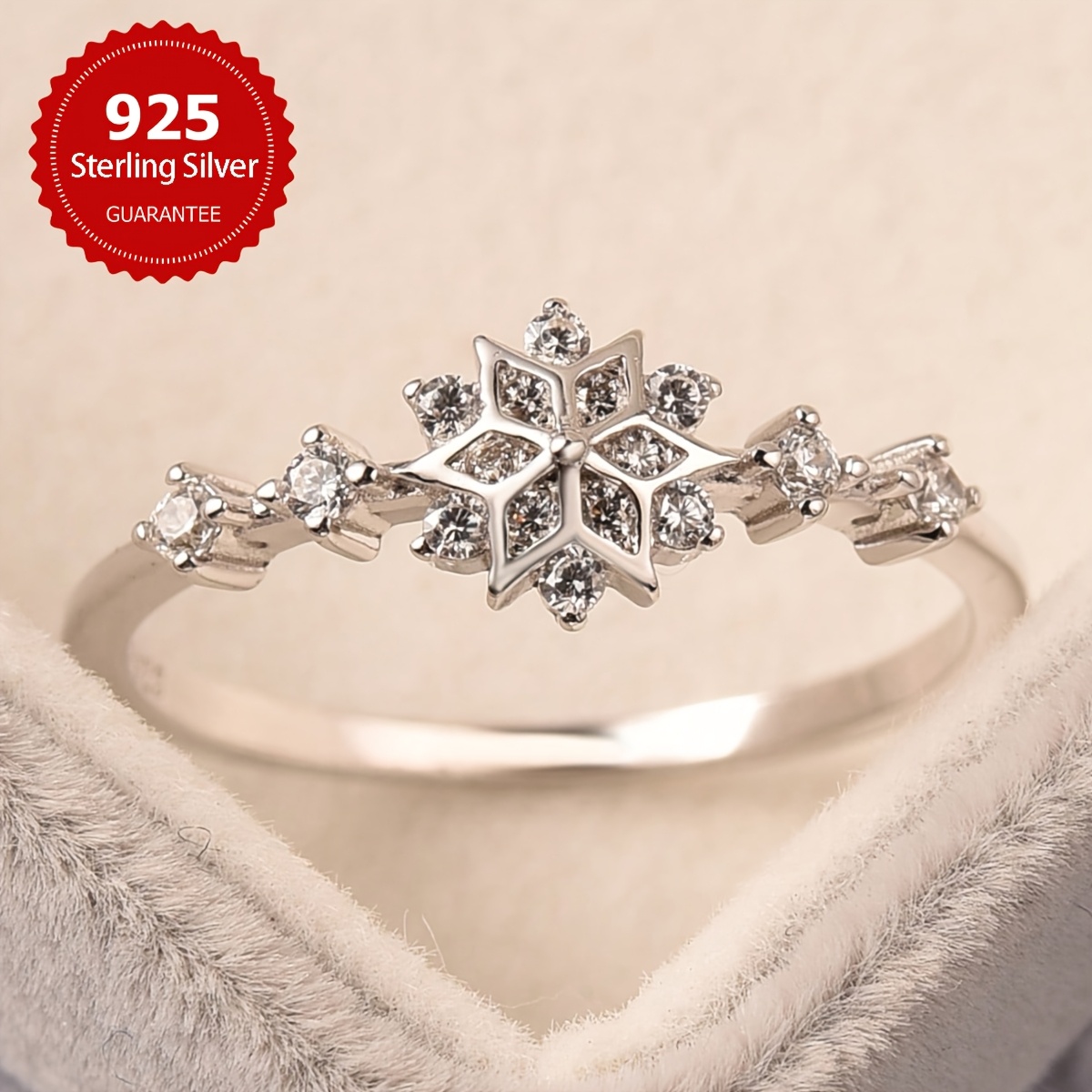 Women's Dazzling Snowflake S925 Sterling Silver Ring