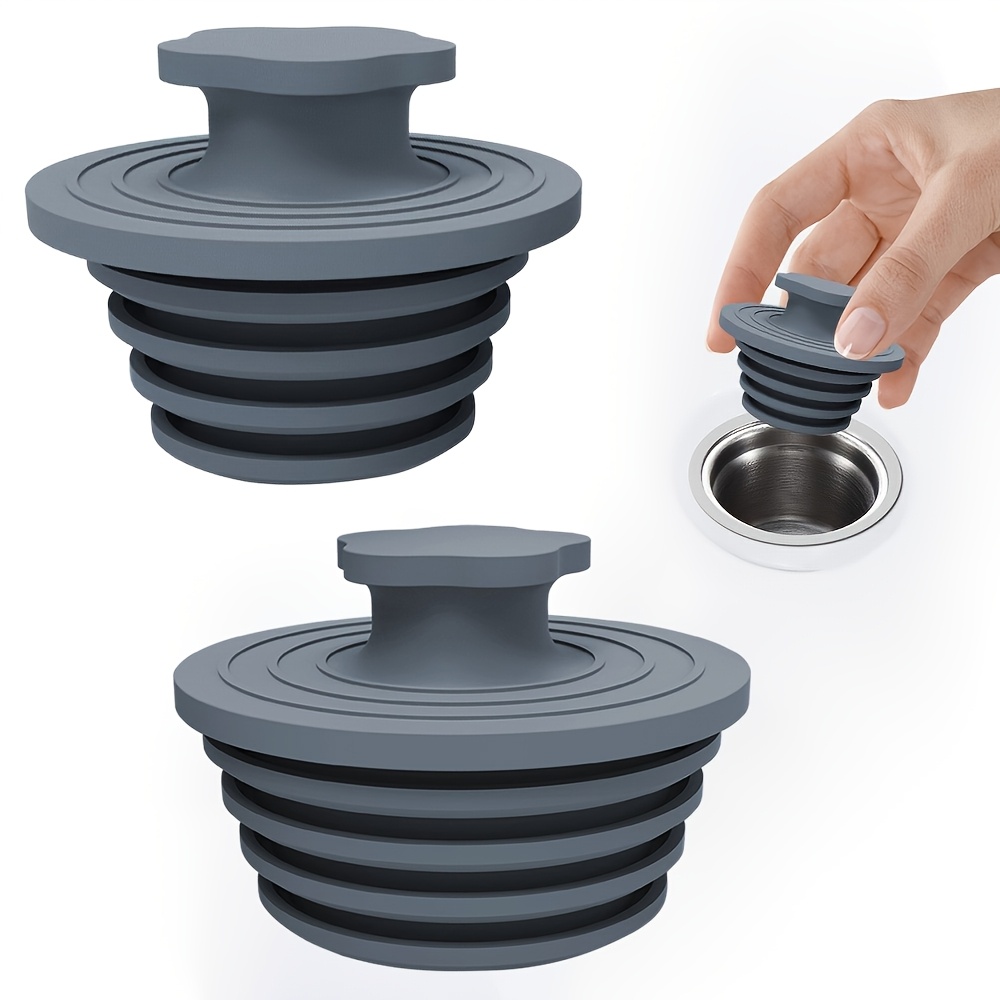 Image of 2pcs/4pcs Bathtub Stopper Sink Stopper Tub Plug Bathroom Shower Drain Plug Silicone Bathtub Drain Plug Tub Drain Stopper Washbasin Stopper