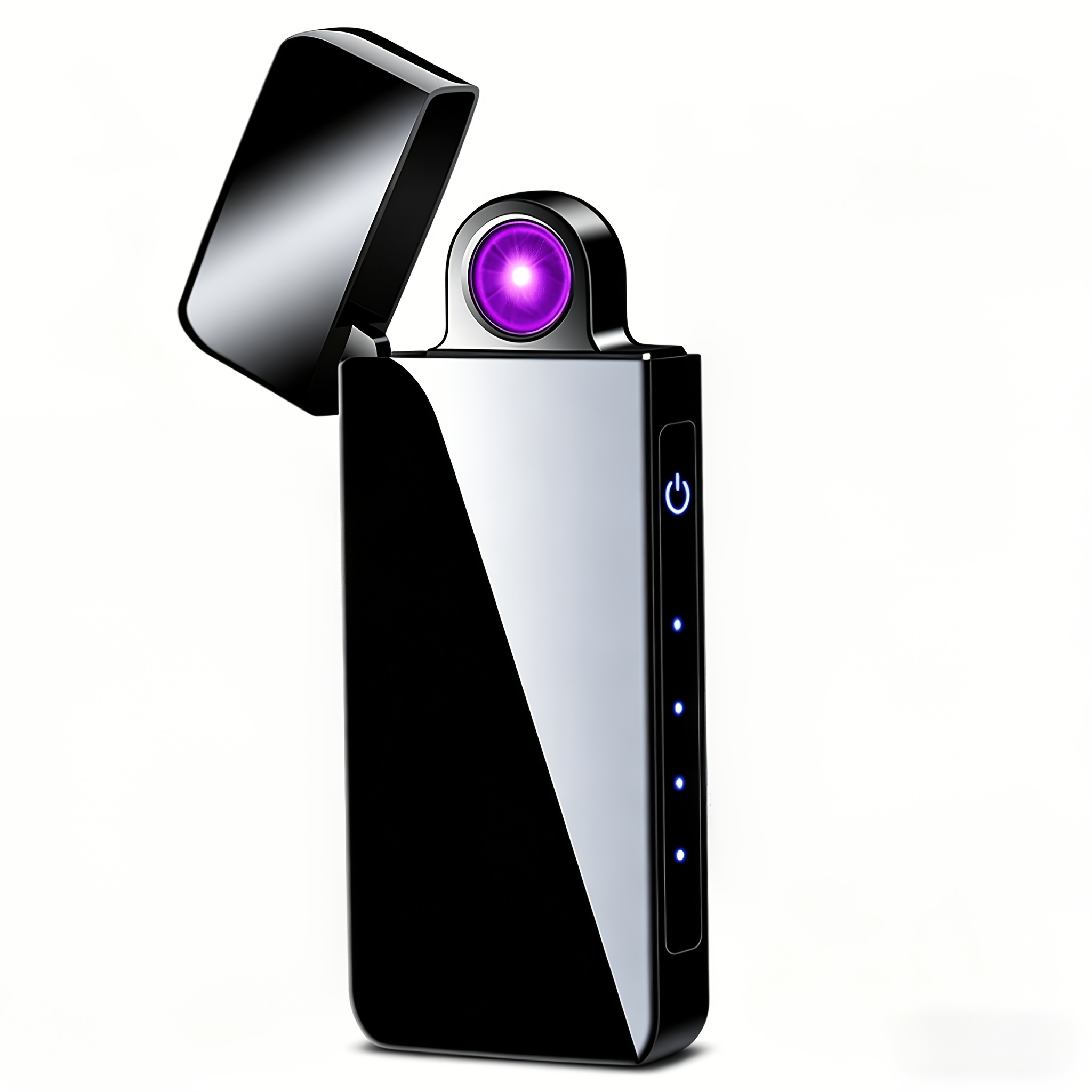 TEMU Usb-c Rechargeable Spinning With Led Display - Windproof Plasma Lighter, Pocket-sized Portable Ignition For Camping, Candles, Outdoor Use
