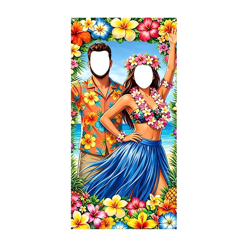 TEMU 1pc Hawaiian Theme Photo Backdrop, Tropical Party Background Banner, Summer Party Hanging Backdrop, Hawaiian Theme Hanging Banner, Beach Party,