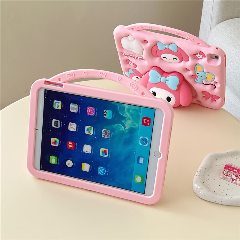 Sanrio My Melody Cartoon Tablet Case for Tab A7/A8/A9/A9+, Full-Body Protection, 360° Rotating Stand, Tablet Protection, Cute Design, Kawaii Aesthetic, Snug Fit, Durable Cover, Multiangle Stand, Sanrio Fans, Anime Lovers