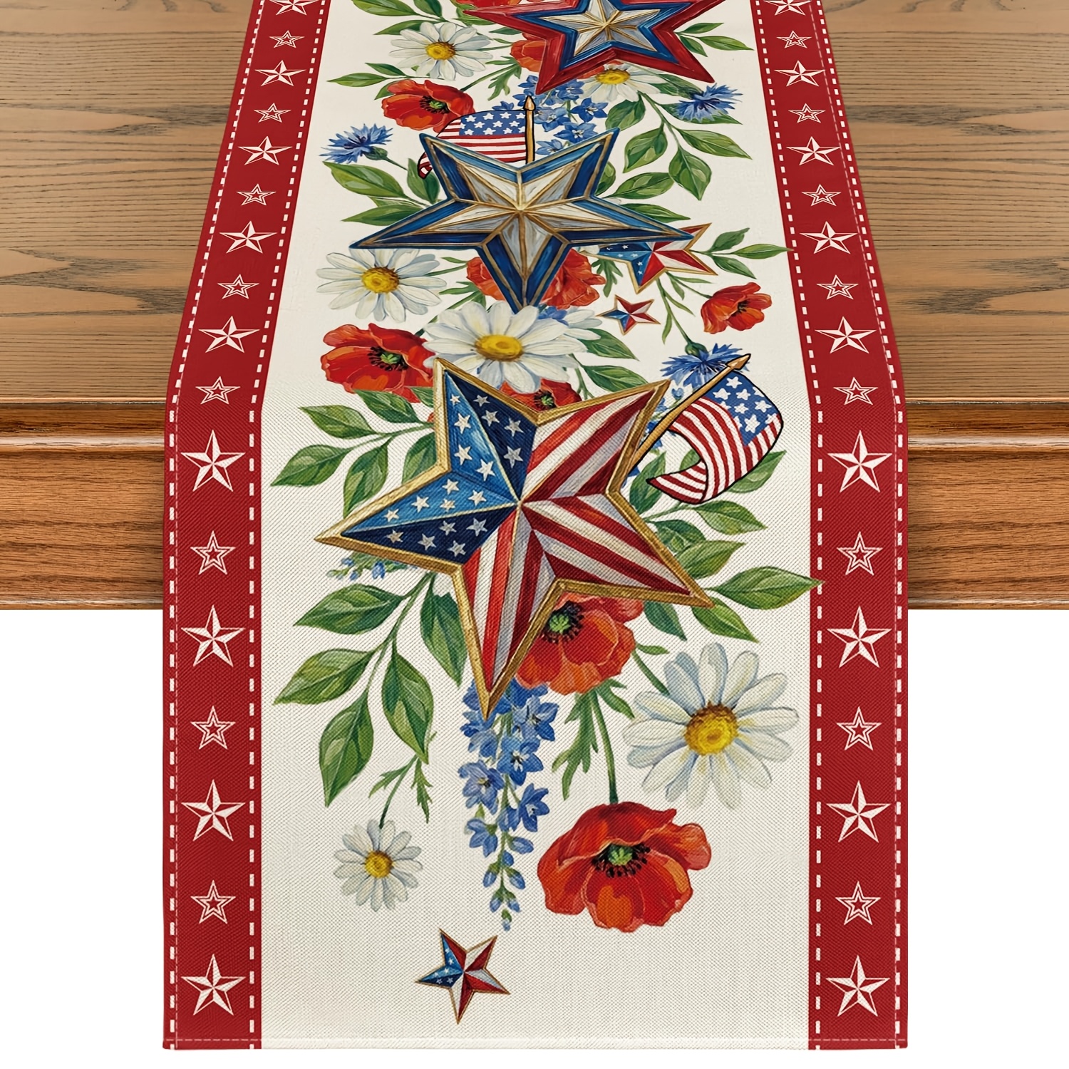 TEMU 1pc, American -patterned Tablecloth: Perfect For July 4th Day Celebrations, Memorial Day Kitchen And Dining Table Decorations, Party Setups 13 X