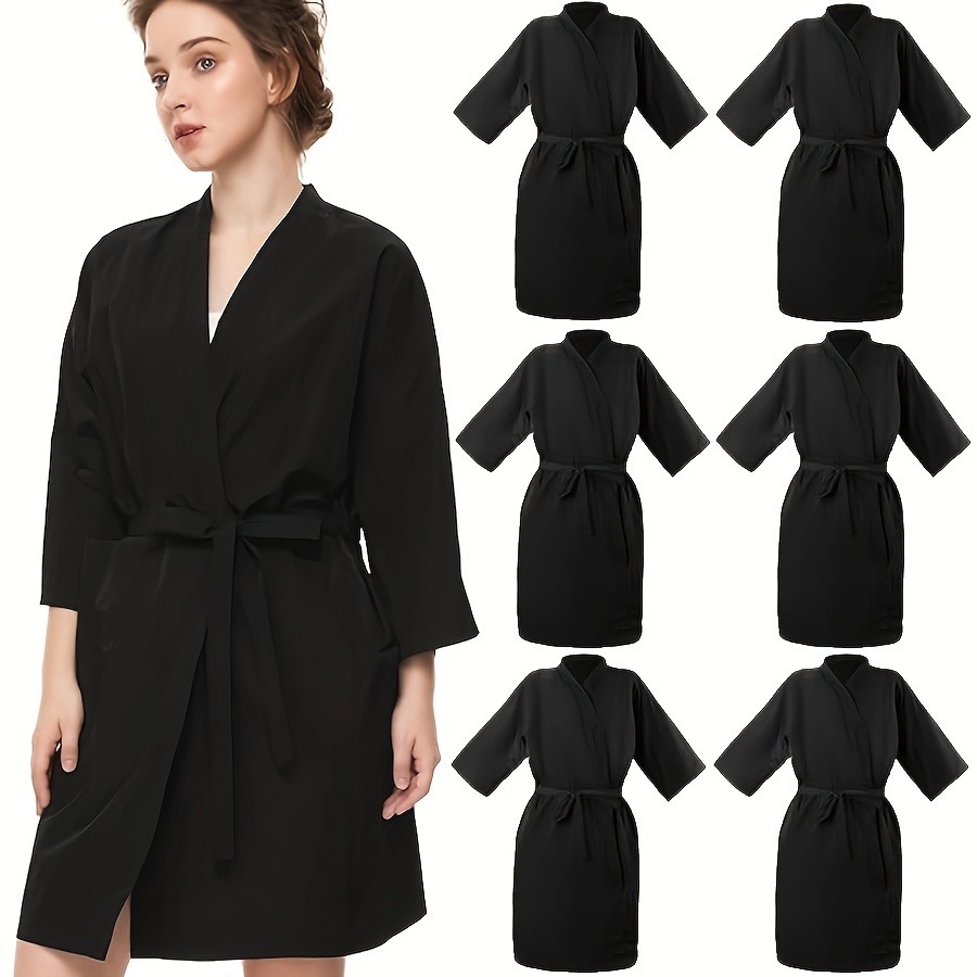 

Ensemble de 6 Capes de Coupe Noires - Robes en Polyester Légères et Durables avec Nœud de Cou Ajustable pour Salon & , pour la Teinture & le Coiffage