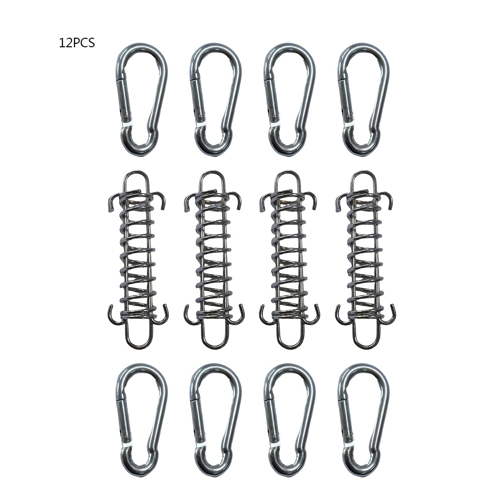 Image of 12/18pcs Tent Rope Tightener Awning Wind Rope Spring Outdoor Camping Tent Tensioner Fixed For Awning, Dog Chain Tension Springs, Hiking Camping