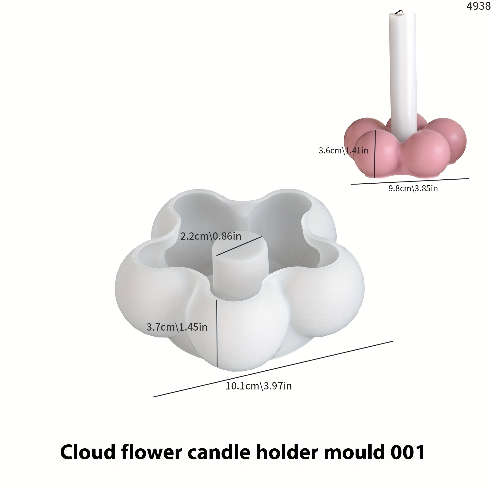 Image of Resin Casting Molds Candle Making Molds Minimalist & Petal Mold, Flower Candle Holder Silicone Mold, Diy Scented Candle & Plaster Mold, Cloud Flower Candle Stand Mold