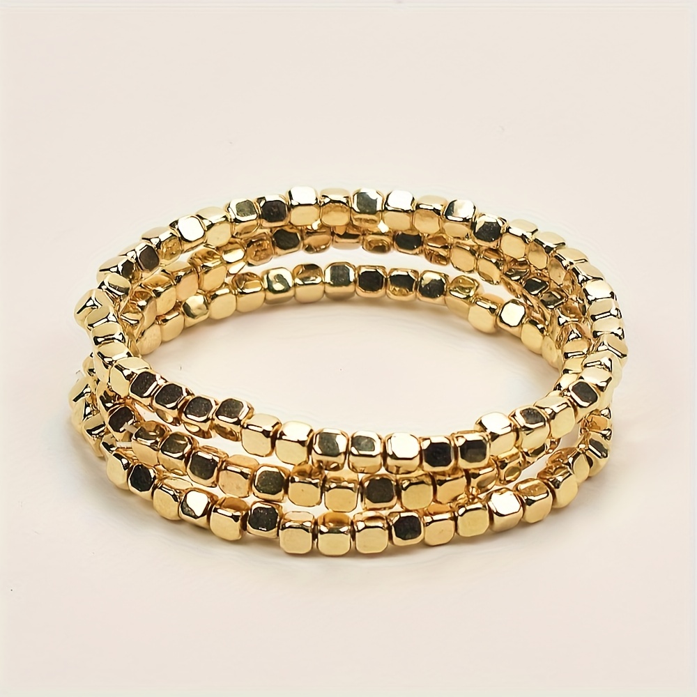 E-shop Set mit 3 CCB Perlenkettchen-Armbändern für Damen, mit einem einfachen Sommer-Style-Handgelenk-Accessoire, für Urlaubslooks und Geschenkideen -