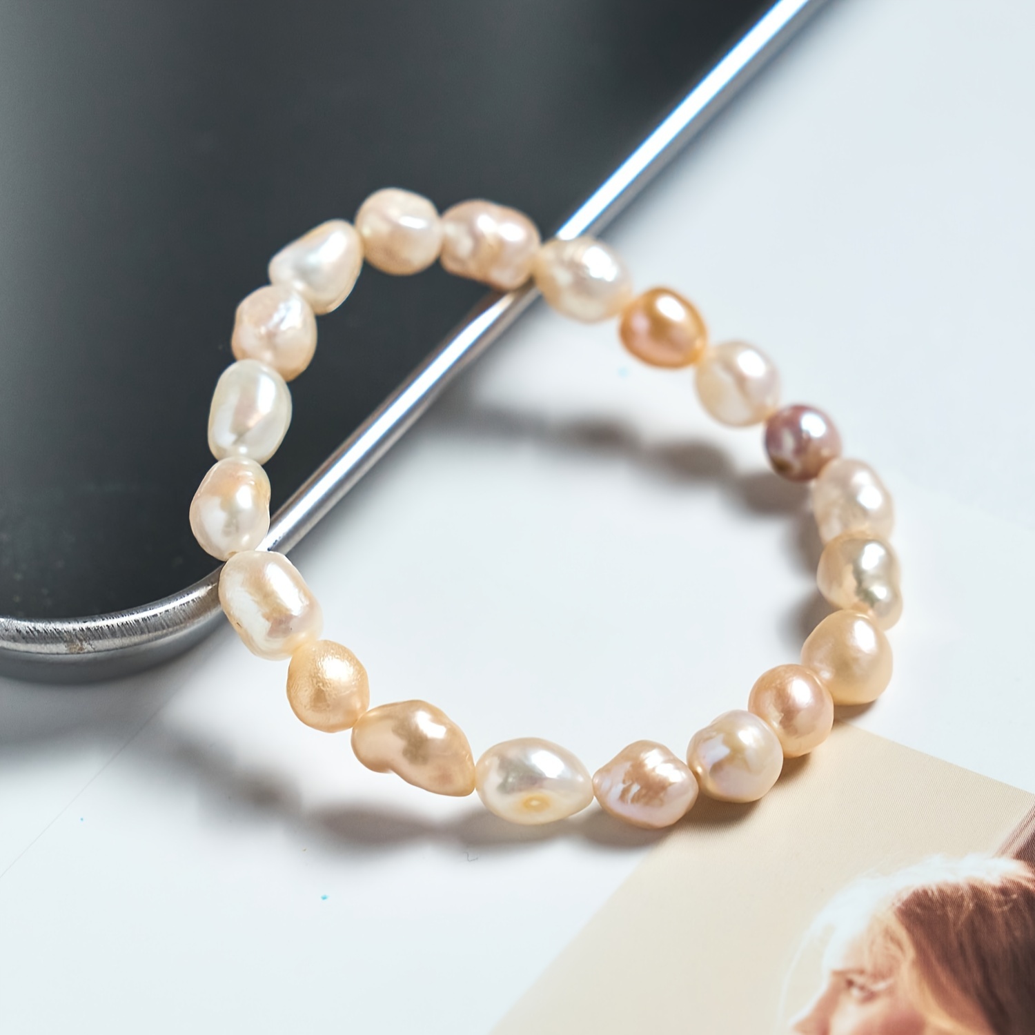 

Natural Freshwater Baroque Pearl Bracelet, For Men And Women