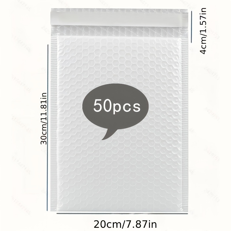 TEMU 50pcs Sachets Enveloppes en Mousse - Emballage Auto-Adhésif, Idéal pour Bijoux, Cosmétiques, Livres, Vêtements - Pochette Auto-Scellante | Sacs