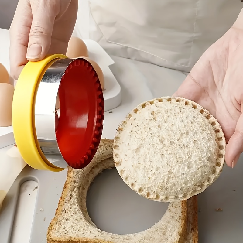 

Stainless Steel & Plastic Sandwich Cutter - Round & Square Shapes For Cookies, Bread, And More - Gadget For Home Baking