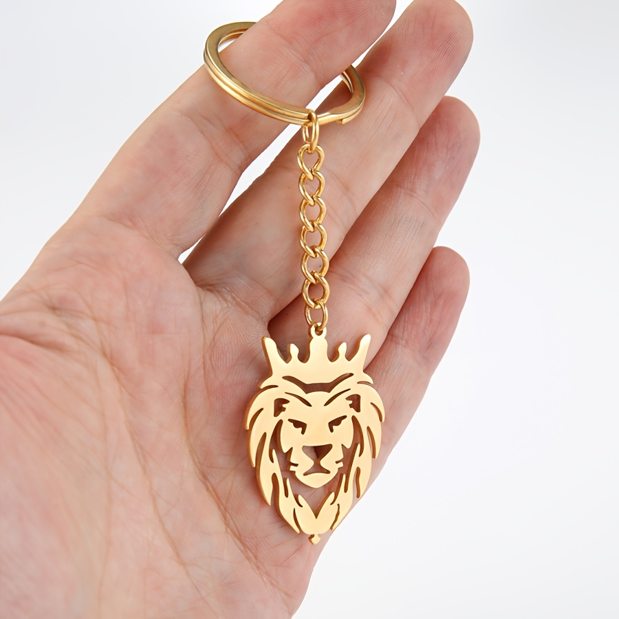TEMU Un ensemble de 2 pendentifs tête de lion ajourée dominatrice, style européen et américain, tendance et , porte-clés en métal, pendentifs pour