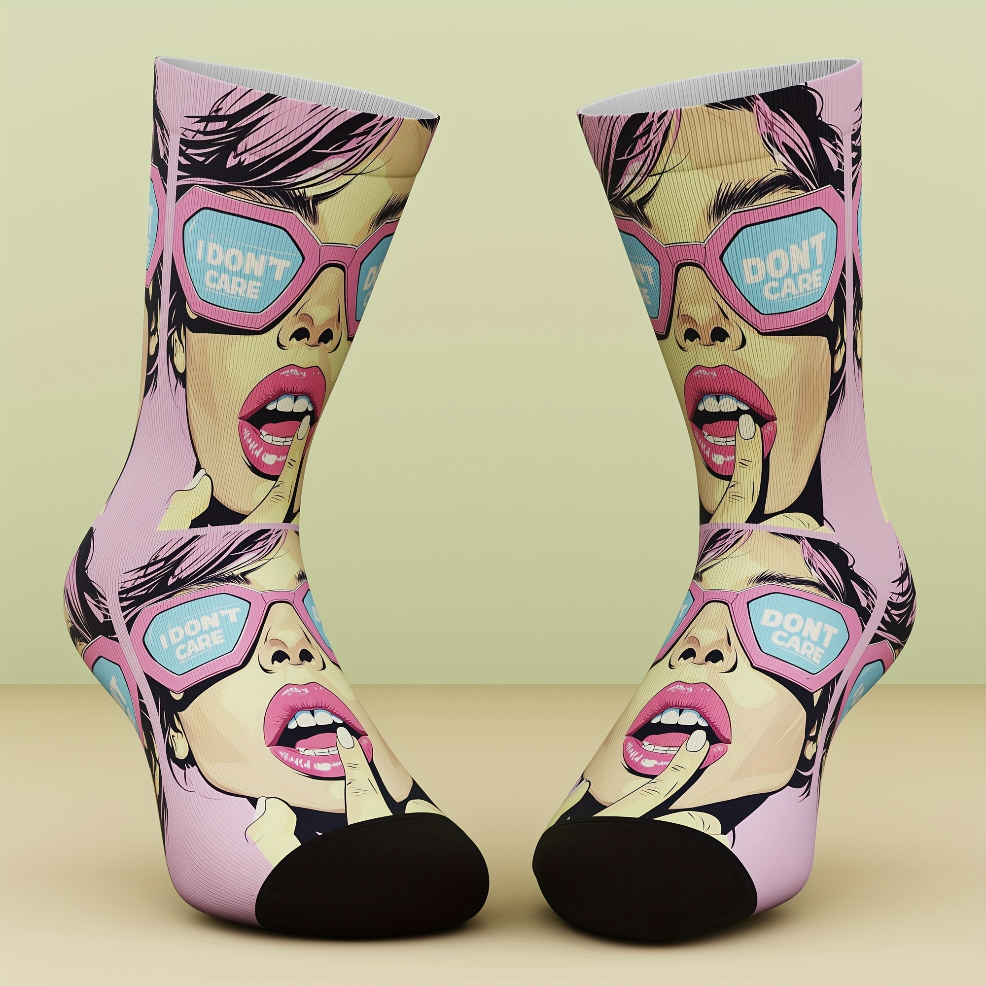 TEMU Of Unisex Socks, With A Creative Pattern, Fresh And Bright, A Sock Gift, Made Of Bamboo Fiber, Fashionable And Comfortable, Suitable For ,