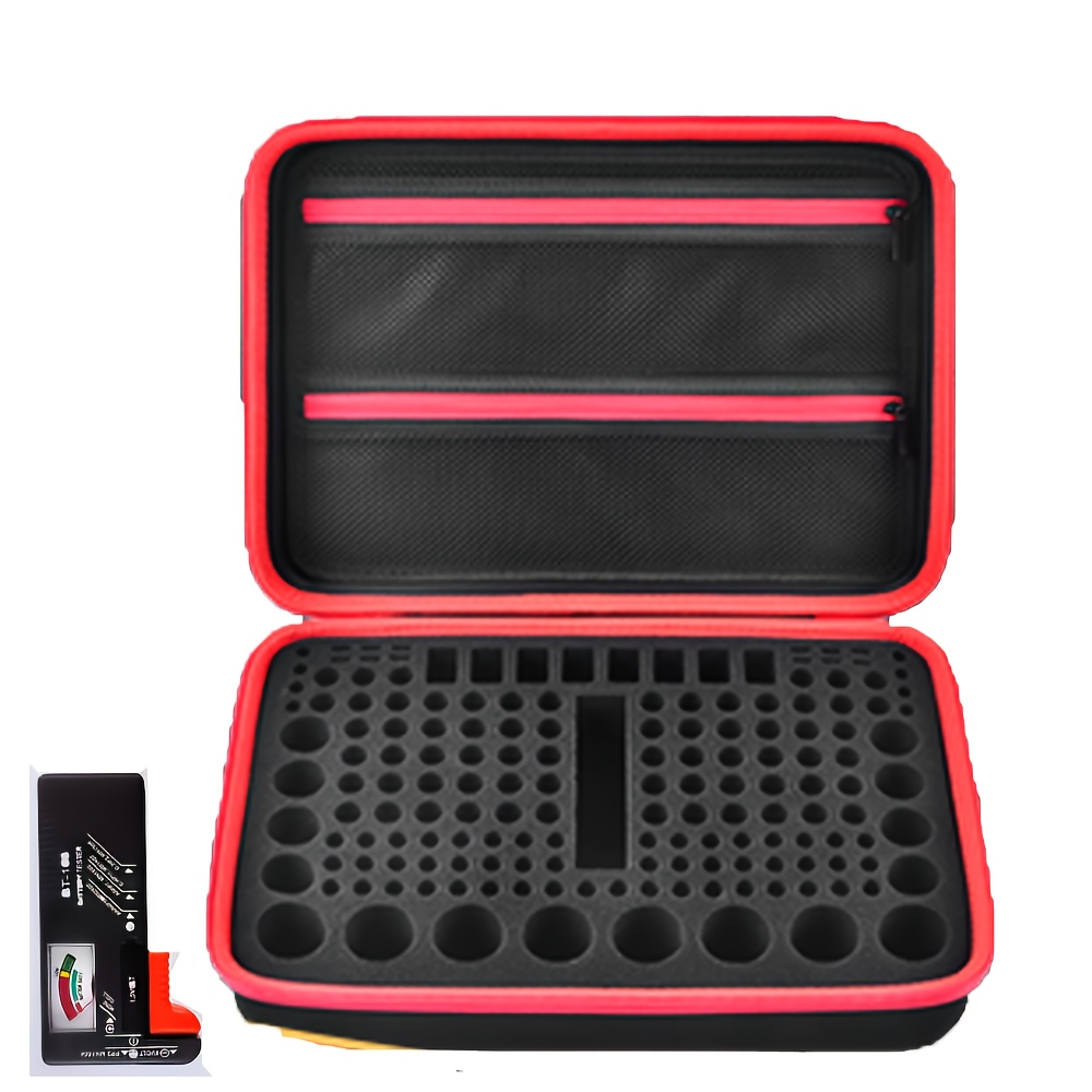 Battery Organizer Storage Case, Batteries Holder Container Carrying Hard Bag Box With Battery Tester Holds 162 Pack Aa Aaa C D 9v 3v Lithium (box )