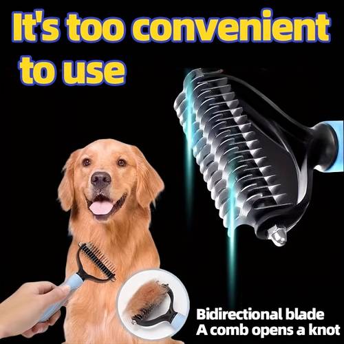 pet grooming rake double sided deshedding dematting tool rake for dogs cats extra wide dog grooming brush deshedder comb for long hair reduces shedding 95