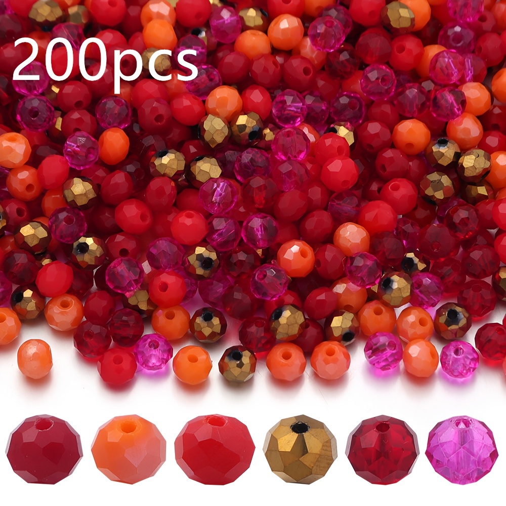 TEMU 200/150/100pcs Glass Porcelain Beads Transparent Flat Beads Mixed , Beads And Bead Assortments, Suitable For New Year Valentine's Day Christmas