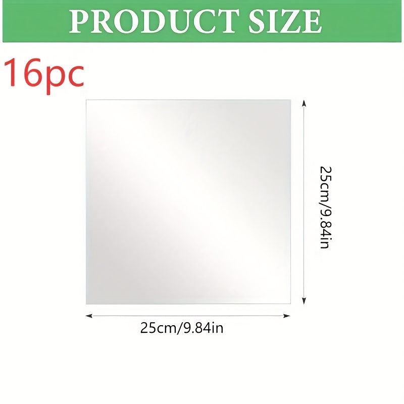 TEMU 16 pièces acrylique pleine longueur, anti-éclats et perforation, plateau à cosmétiques en acrylique, plateau à bougies, décoration murale pour