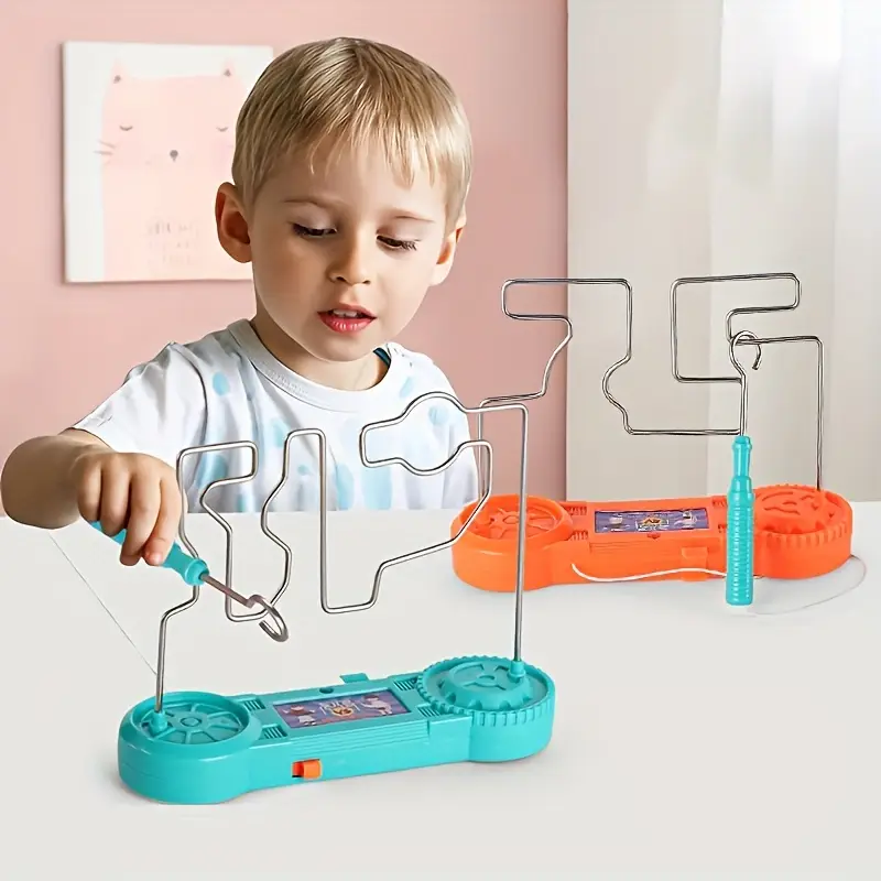 electric touch maze game collision electric shock toy plastic and metal for kindergarten competitive touch maze party fun game details 0