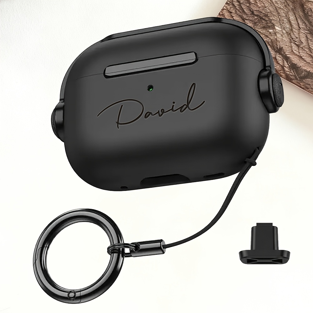 TEMU Personalizada para Auriculares Compatible con AirPods 1/2 3 4 Pro Pro 2 Pro3, Grabado Láser Personalizable con , TPU + PC, Soporte, con Hebilla