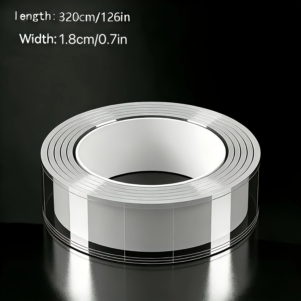 TEMU A 122-inch Roll Of Ultra-strong Adhesive Double-sided Nano Tape—powerful Bonding, Reusable, Suitable For Various Like Crafts And Christmas