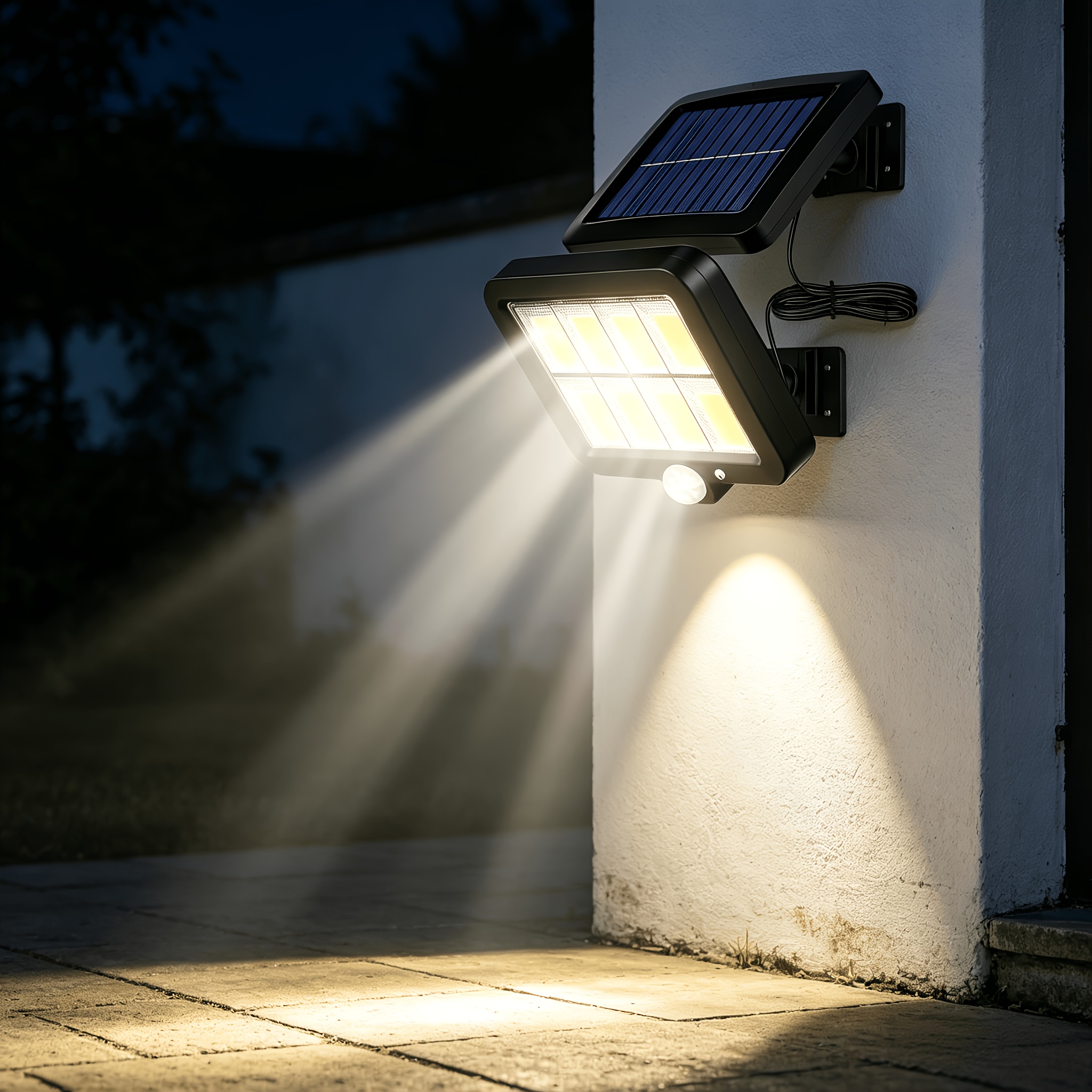 TEMU Upgraded Led Solar Light | Led Post Light, 3 Lighting , Recharge- Sensor Floodlight, Outdoor Garden, Street, Commercial Street Lighting, Outdoor