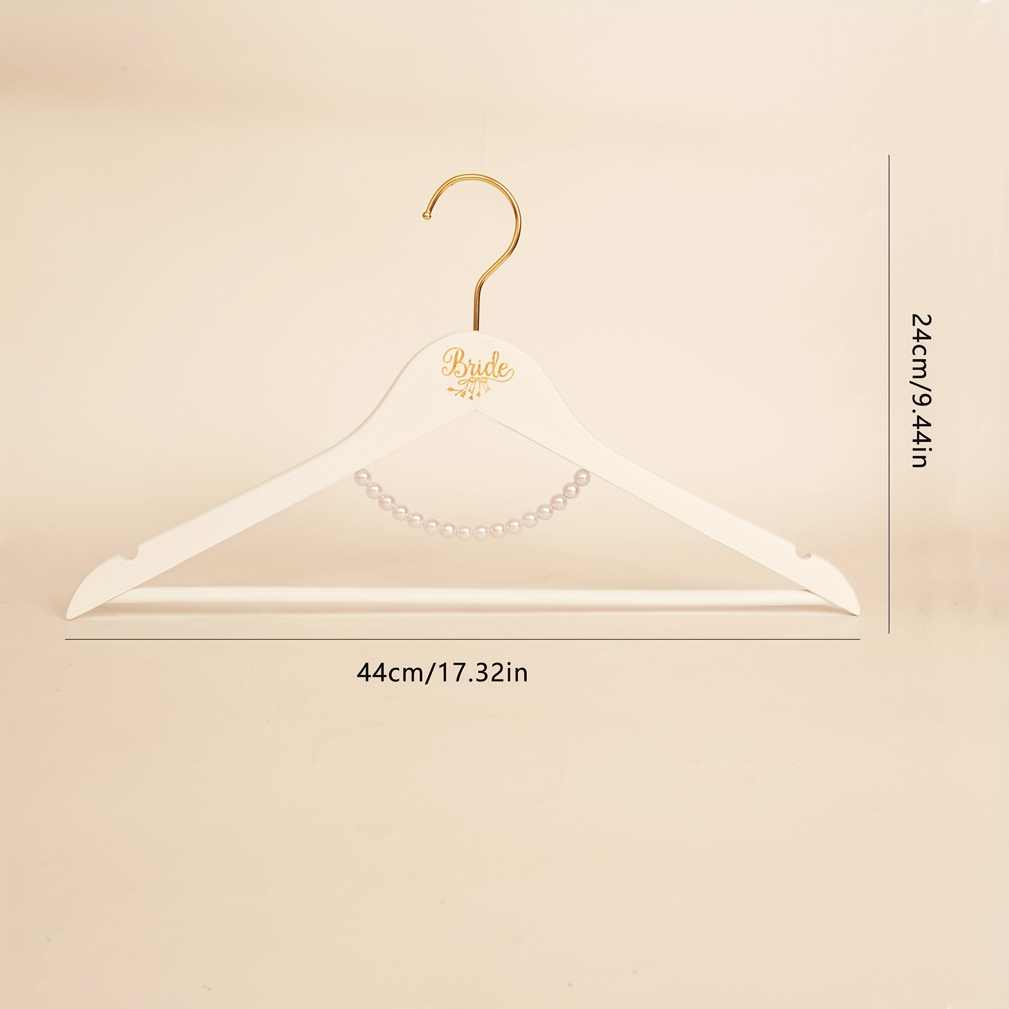 2 White Pearl Wedding Hangers for Bride and Groom