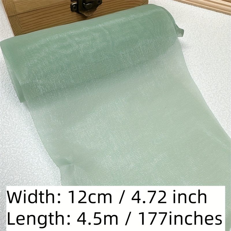 TEMU 1pc Of Liquid Water Glittering And Iridescent Satin Fabric, 12cm Wide And 4.5 Meters Long. Suitable For Skirt Edge Decoration, Home Decor,