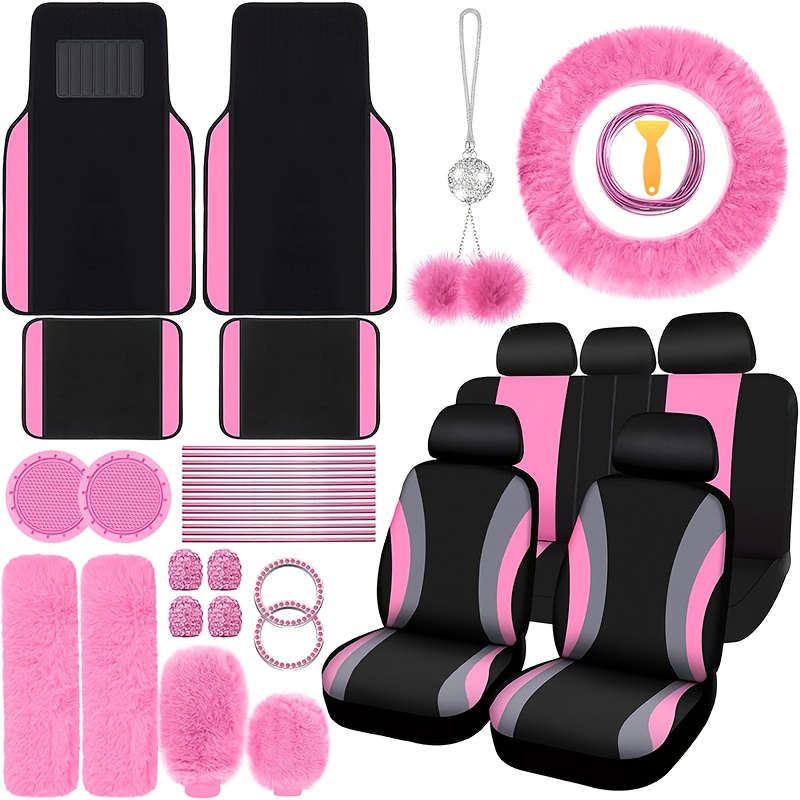 49pcs interior set plush seat covers mats Temu Philippines