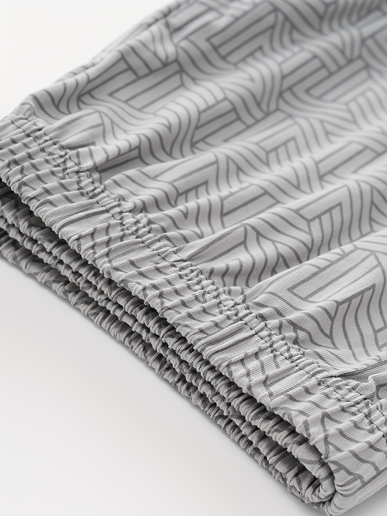 Men'S 100% Cotton Geometric Print Pajama Set - Soft, Comfortable, Breathable Short Sleeve Sleepwear for Spring & Summer, Ideal Gift, Breathable Clothing | Modern Casual Wear | Glossy Finish