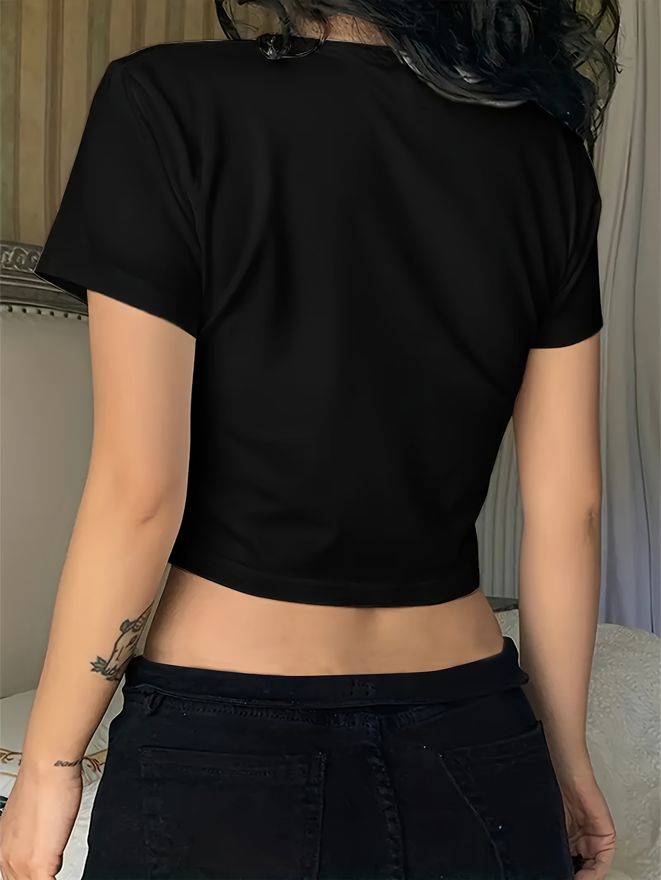 womens y2k short cropped t shirt crew neck summer top y2k Temu